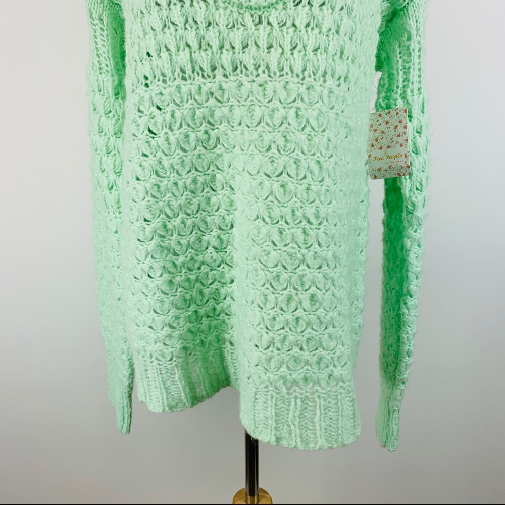 Free People Sea Mist Crashing Waves Sweater Sz XS - Picture 5 of 8